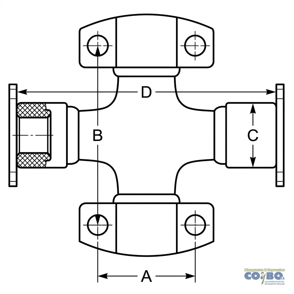 UNION BARRA A=2-13/16 B=6-5/8 C=1-15/16 - Imagen 1